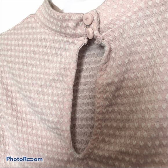 Divided H&M Pastel Pink Heart Embroidered Sleeveless Mock Neck Small Crop Top - Picture 5 of 10